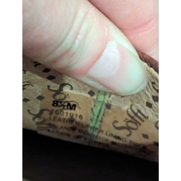 Sofft Women's Brown Leather 4 Fold Design Almond Toe Slip On Clogs Size 8.5 - Picture 4 of 8